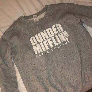 grey dunder mufflin sweatshirt